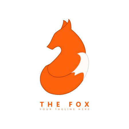 This is a picture of a fox sitting and her head facing left.のイラスト素材