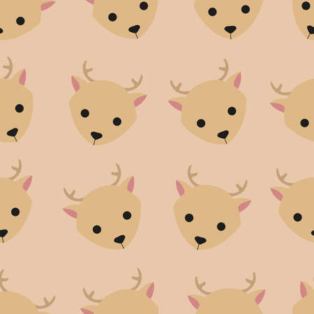 This is a seamless pattern design in the shape of an animal head. This pattern can be used for a variety of purposes, whether commercial, educational, or personal.のイラスト素材