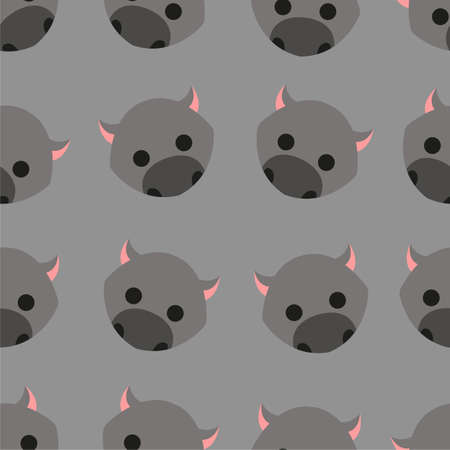 This is a seamless pattern design in the shape of an animal head. This pattern can be used for a variety of purposes, whether commercial, educational, or personal.のイラスト素材
