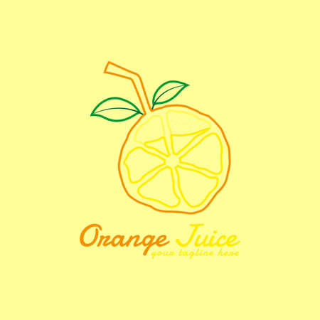 This logo was created for a business or company engaged in drinks made from orange juice as the main ingredient.のイラスト素材