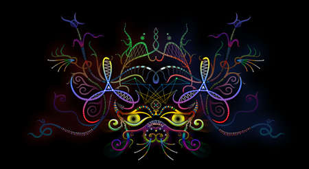 The image of a mask most likely a nonexistent mythical essenceの写真素材