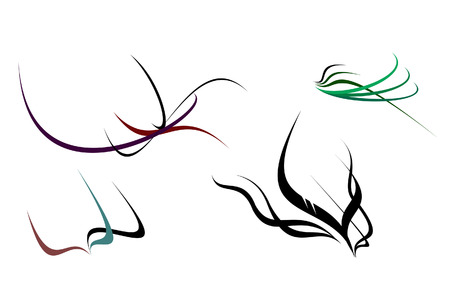 Some abstract elegance shapes, hand drawing and vectorising after.のイラスト素材