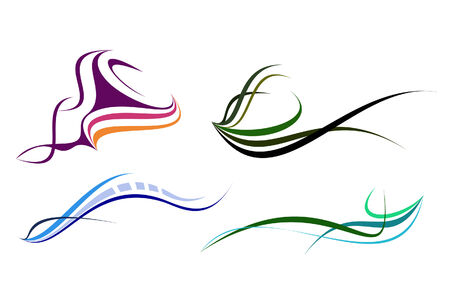 Some abstract elegance shapes, hand drawing and vectorising after.のイラスト素材