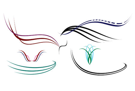 Some abstract elegance shapes, hand drawing and vectorising after.のイラスト素材