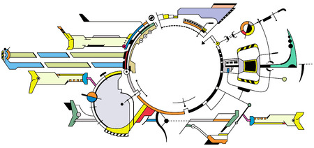Design of the user interface and  or set of elements for hi-tech design.のイラスト素材