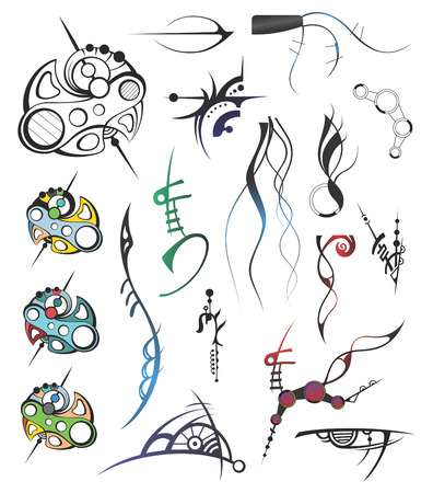 Artistic Design Elements vectorized from hand-drawing imageのイラスト素材