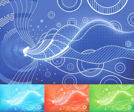Digital Waves vector abstract background. Layers/parts easily removable and can be easily changed.のイラスト素材