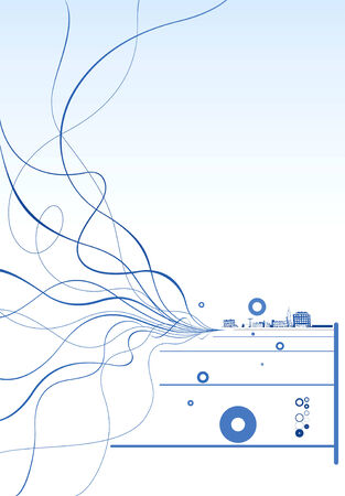 Smoked Waves vector abstract background. Layers/parts easily removable and can be easily changed.のイラスト素材