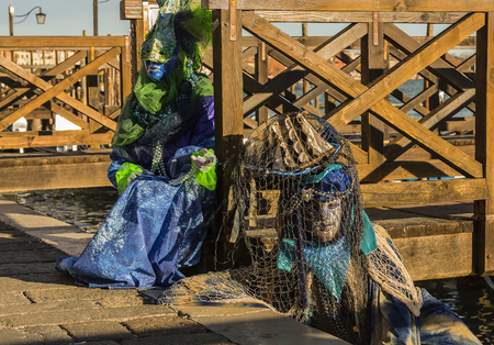 Carnival masks the annual event sustain in Venice Italyの写真素材