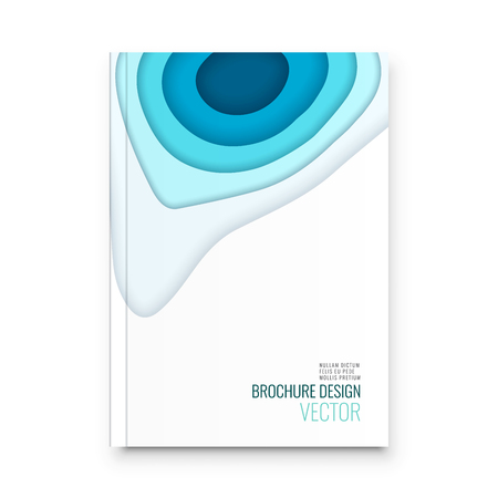 Banners set with 3D abstract background and paper cut shapes. Vector design layout for business presentations, flyers, posters and invitations. Colorful carving art.のイラスト素材