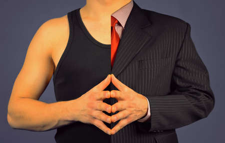 Different person in life, businessman and sportsmanの写真素材