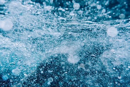 Abstract water texture with many air bubbles.