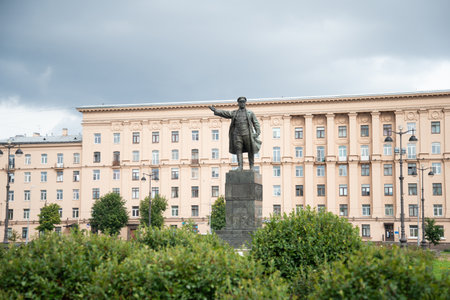 Saint-Petersburg, Russia, 23 August 2020: The monument is dedicated to the Soviet statesman and party leader SM Kirov.のeditorial素材