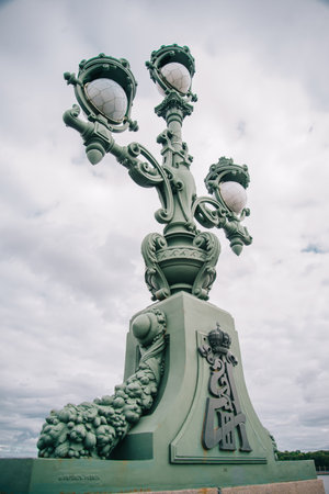 Art Nouveau lantern - the small architectural forms of the Trinity Bridge.のeditorial素材