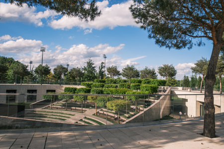 Amphitheater in Krasnodar Park Galitsky Park. View of the seats for spectators.