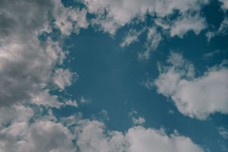 The sun behind the gray clouds