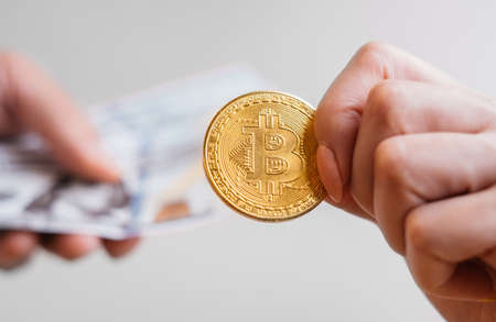 Exchange cryptocurrency bitcoin for US dollars.