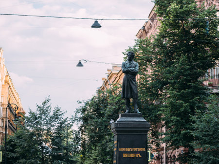 Monument to Pushkin on Pushkinskaya Street. This is the very first monument to Alexander Pushkin in...