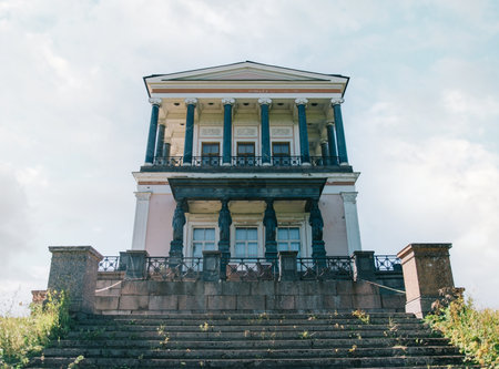 Palace Belvedere built in 1856. Front facade. The author of the sculptures is A.I. Terebenev.のeditorial素材