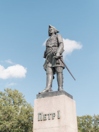 Monument to Peter I in Shlisselburg, sculptor M.M. Antokolsky. The sculpture was installed in 1957.のeditorial素材