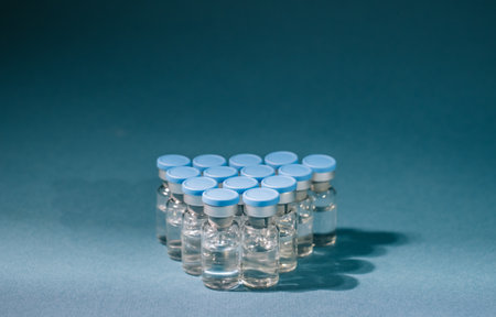 A lot of medical ampoules with medicine.の写真素材
