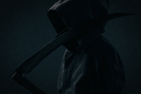 Man in a Death costume, a mythical image for the day of Halloween.の写真素材