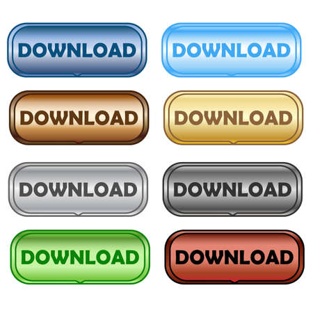 Colorful shiny download buttonsのイラスト素材