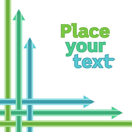 Blue and green  arrows with text on white backgroundのイラスト素材