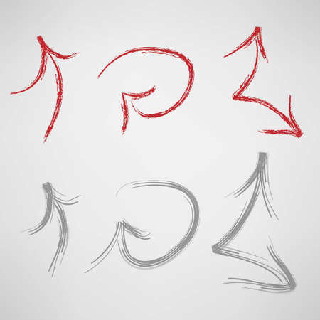 Red and gray hand drown arrowsのイラスト素材