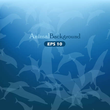 Animal background with dolphinsのイラスト素材