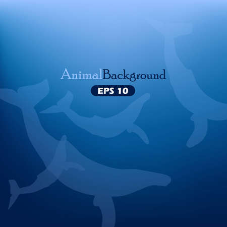 Animal background with whalesのイラスト素材