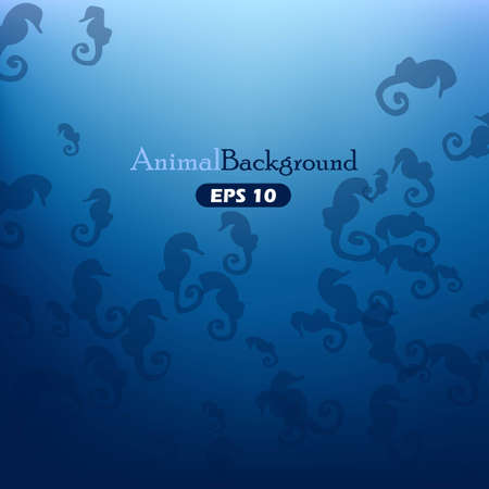 Animal background with seahorsesのイラスト素材
