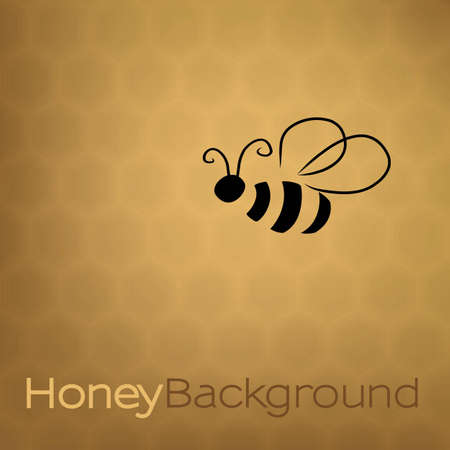 Honey background with beeのイラスト素材
