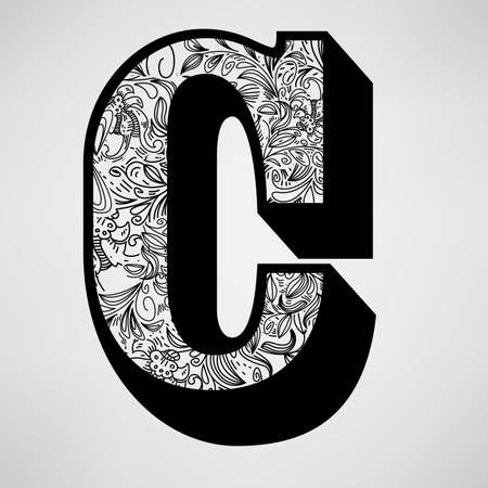  Letter C - Ornamental Initialのイラスト素材