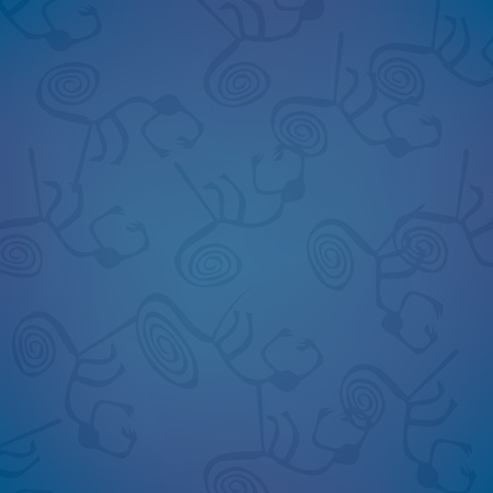 Blue nazca pattern with monkeysのイラスト素材