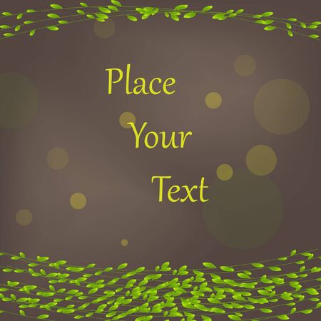 Brown  with leaves and bubblesのイラスト素材