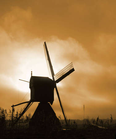 Historic dutch windmillの写真素材