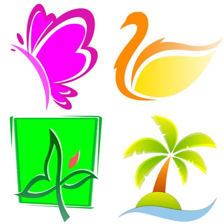 logos representing various flora and fauna 01の写真素材