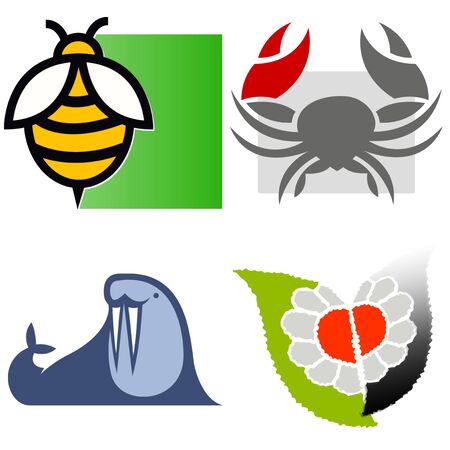 logos representing various flora and fauna 09の写真素材