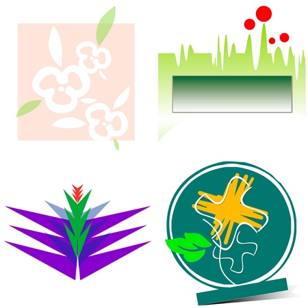 illustrations animals and flowers 06の写真素材