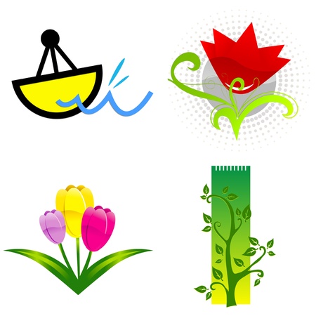 illustrations animals and flowers 13の写真素材