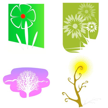 illustrations animals and flowers 14の写真素材