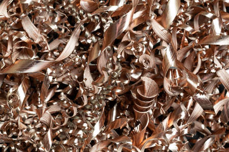 shining copper shavings