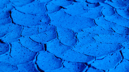 blue cracked shell. dry lake bottomの写真素材