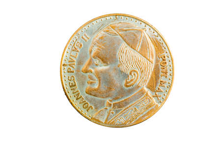 coin, medal with Pope John Paul II second.の写真素材