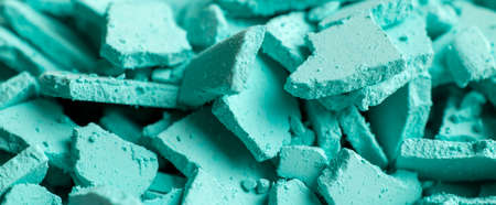 blue flat copper carbonate stones. macro photo.の写真素材