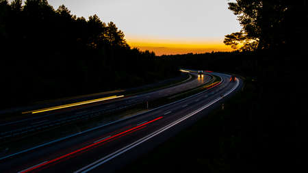 lights of cars with night.の写真素材