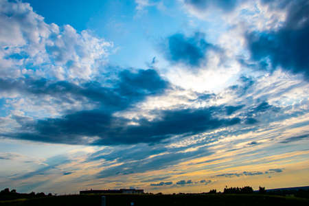 deep blue cloudy threatening sky