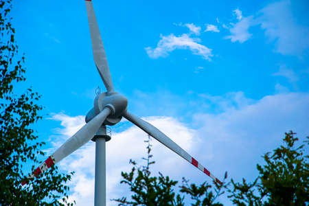 wind farm, windmill. electric generator. clean ecological renewable energyの写真素材