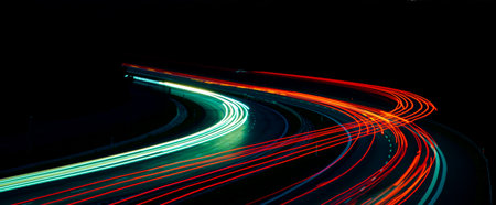 lights of cars with night.の写真素材
